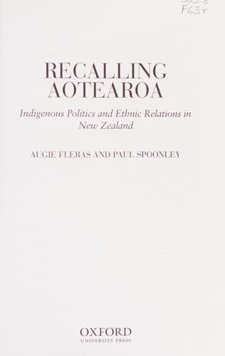 Tapa de Recalling aotearoa