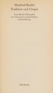 Tapa de Tradition und Utopie