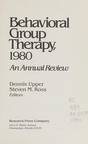 Tapa de Behavioral group therapy, 1980