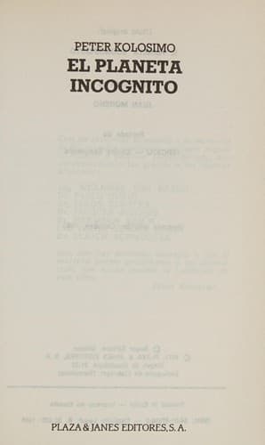 Tapa de El planeta incógnito
