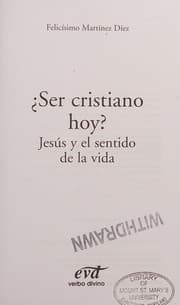 Tapa de ¿Ser cristiano hoy?