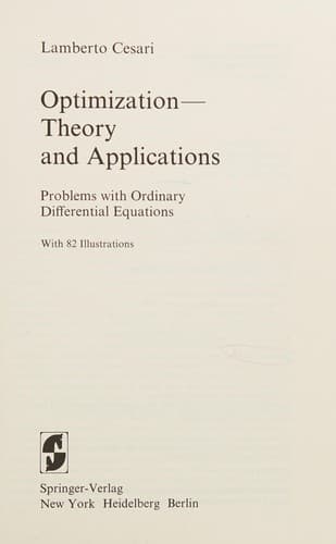 Tapa de Optimization-theory and applications