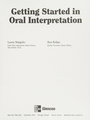 Tapa de Getting started in oral interpretation