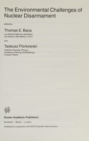 Tapa de The environmental challenges of nuclear disarmament