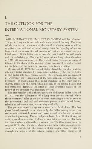 Tapa de Reforming the dollar