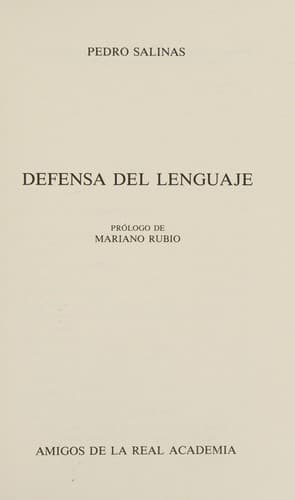 Tapa de Defensa del lenguaje
