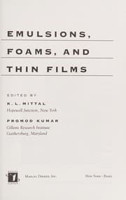 Tapa de Emulsions, foams, and thin films