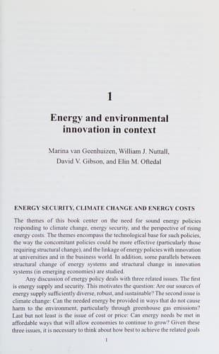 Tapa de Energy and innovation