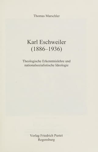 Tapa de Karl Eschweiler (1886-1936)