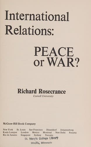 Tapa de International relations: peace or war?