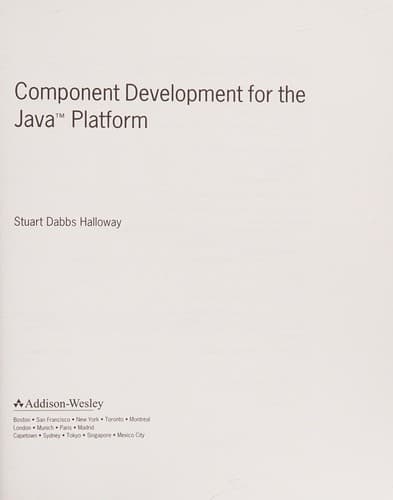 Tapa de Component development for the Java platform