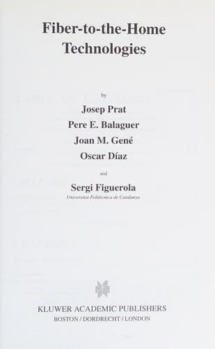 Tapa de Fiber-to-the-home technologies