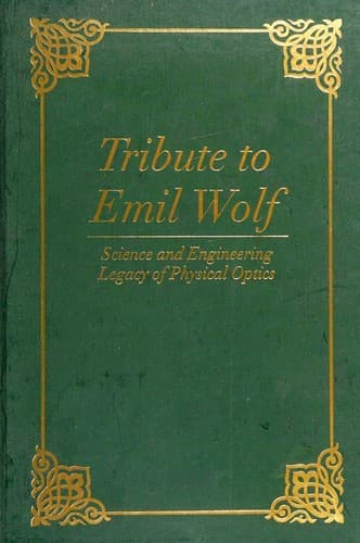 Tapa de Tribute to Emil Wolf