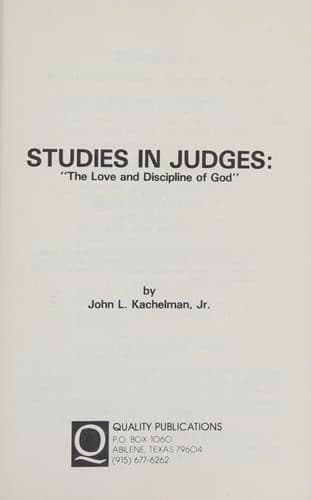 Tapa de Studies in Judges