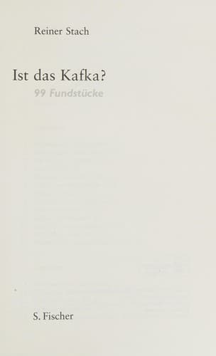 Tapa de Ist das Kafka?