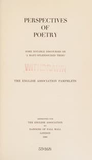 Tapa de Perspectives of poetry