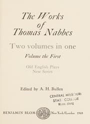 Tapa de The works of Thomas Nabbes