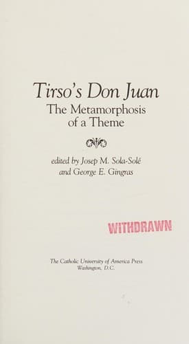 Tapa de Tirso's Don Juan