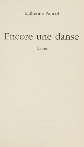 Tapa de Encore une danse