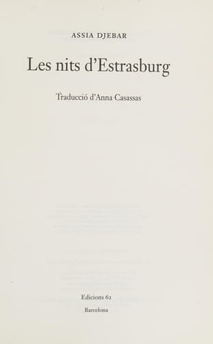 Tapa de Les Nits d'Estrasburg