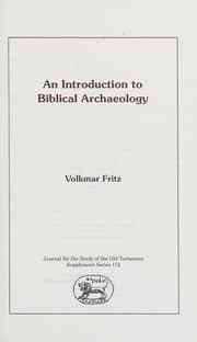 Tapa de An introduction to biblical archaeology