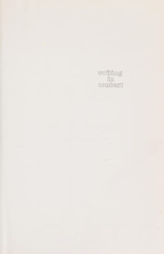 Tapa de Writing in context