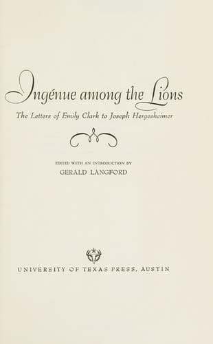 Tapa de Ingénue among the lions