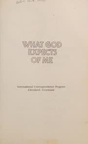 Tapa de What God expects of me (Christian growth series)
