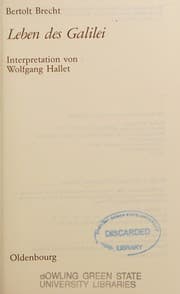 Tapa de Bertolt Brecht, Leben des Galilei