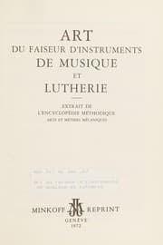 Tapa de Art du faiseur d'instruments de musique et lutherie