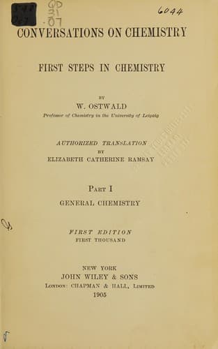 Tapa de Conversations on chemistry