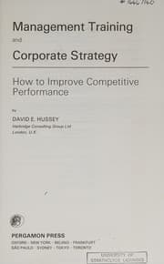Tapa de Management training and corporate strategy