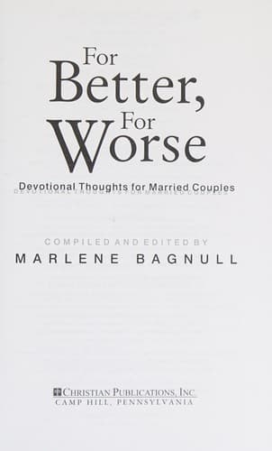 Tapa de For better, for worse
