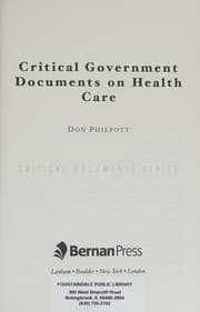 Tapa de Critical government documents on health care