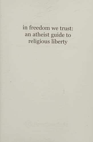 Tapa de In freedom we trust