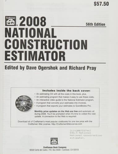 Tapa de 2008 national construction estimator