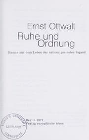 Tapa de Ruhe und Ordnung