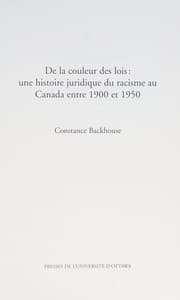 Tapa de De la couleur des lois