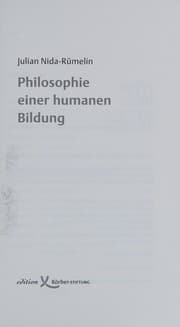 Tapa de Philosphie einer humanen Bildung