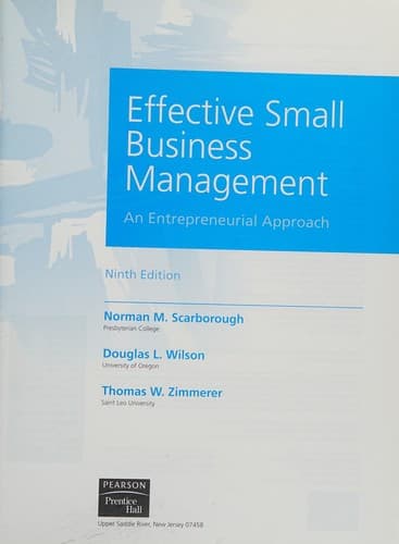 Tapa de Effective Small Business Management (9th Edition)