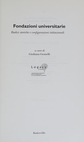 Tapa de Fondazioni universitarie