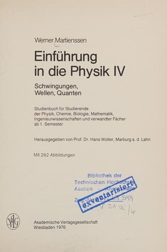 Tapa de Einführung in die Physik