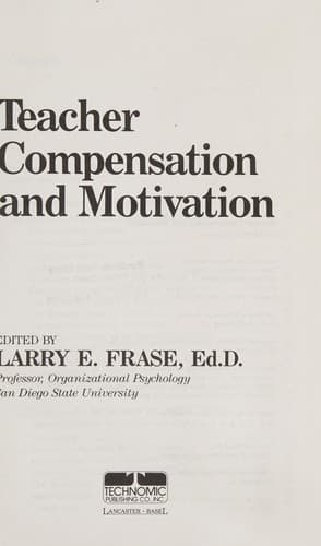 Tapa de Teacher compensation and motivation
