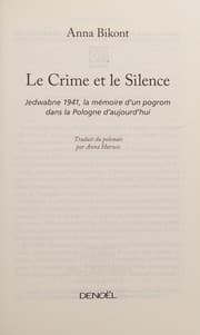 Tapa de Le crime et le silence