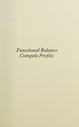 Tapa de Functional balance compels profits