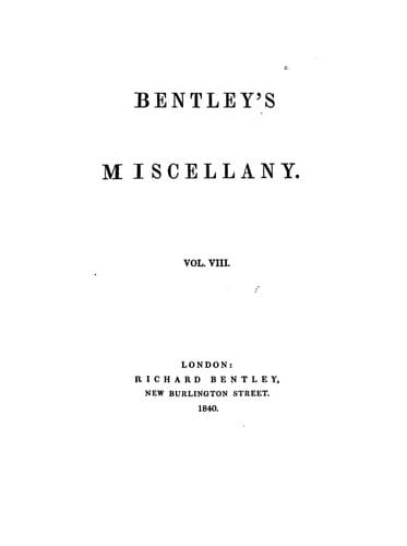Tapa de Bentley's Miscellany