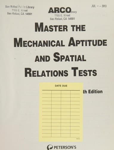 Tapa de Master the mechanical aptitude and spatial relations tests