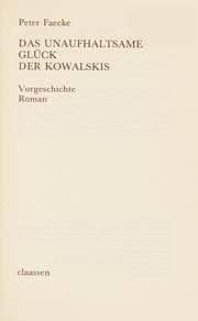 Tapa de Das unaufhaltsame glück der Kowalskis
