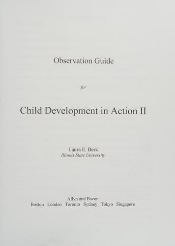 Tapa de Child Development Observation