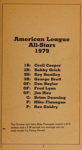 Tapa de All-pro baseball stars '80